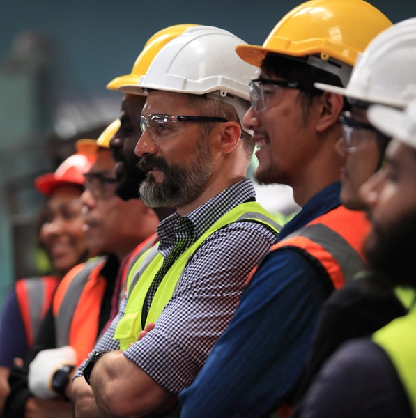 a man standing in front of a crowd